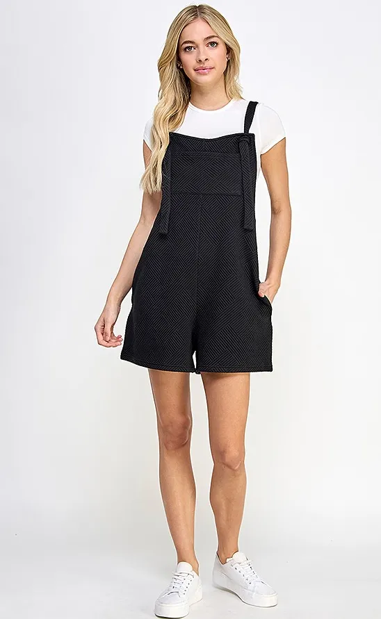 Lila Textured Overall Romper - Final Sale 40% off