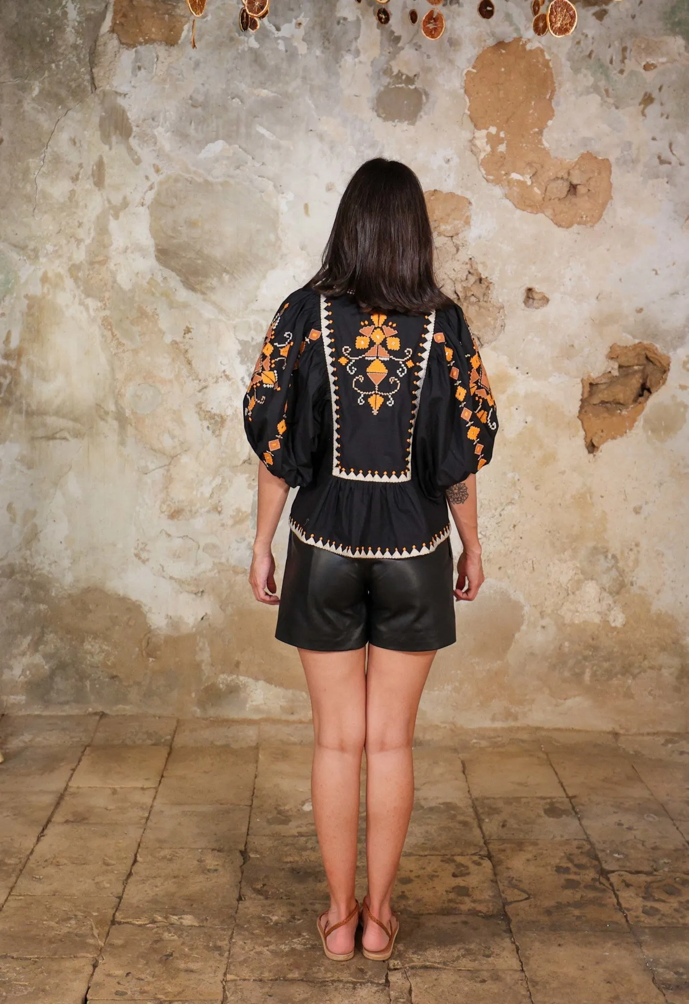 MOMENTAL TRIBE - THE MULTI COLOUR EMBROIDERY AND APPLIQUE POPLIN TOP