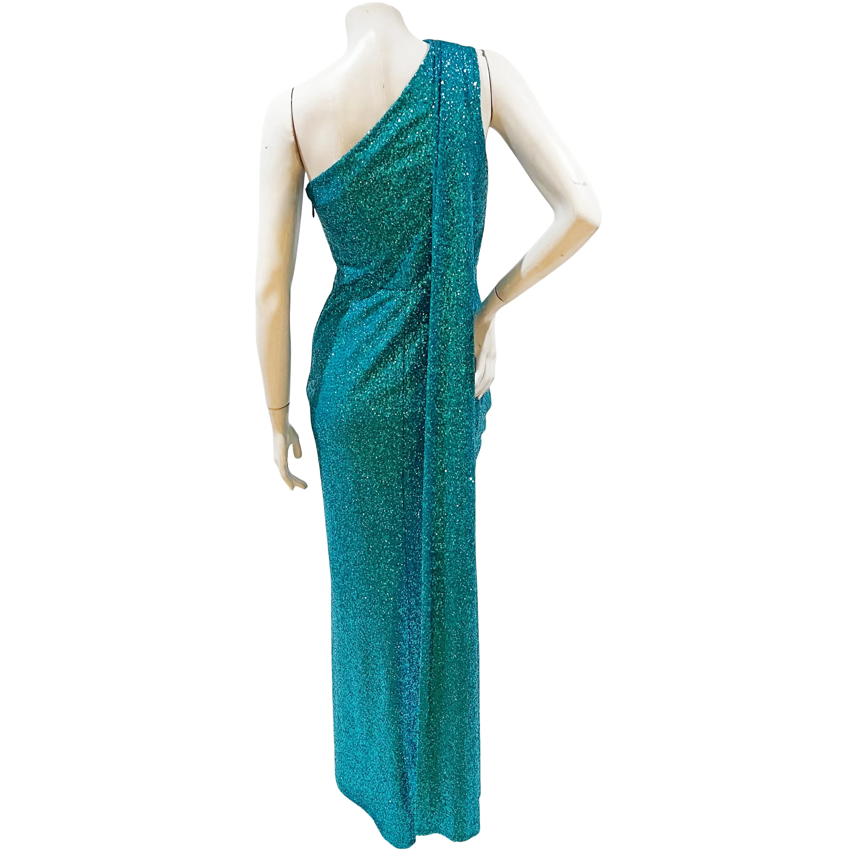 One Shoulder Sequin Gown