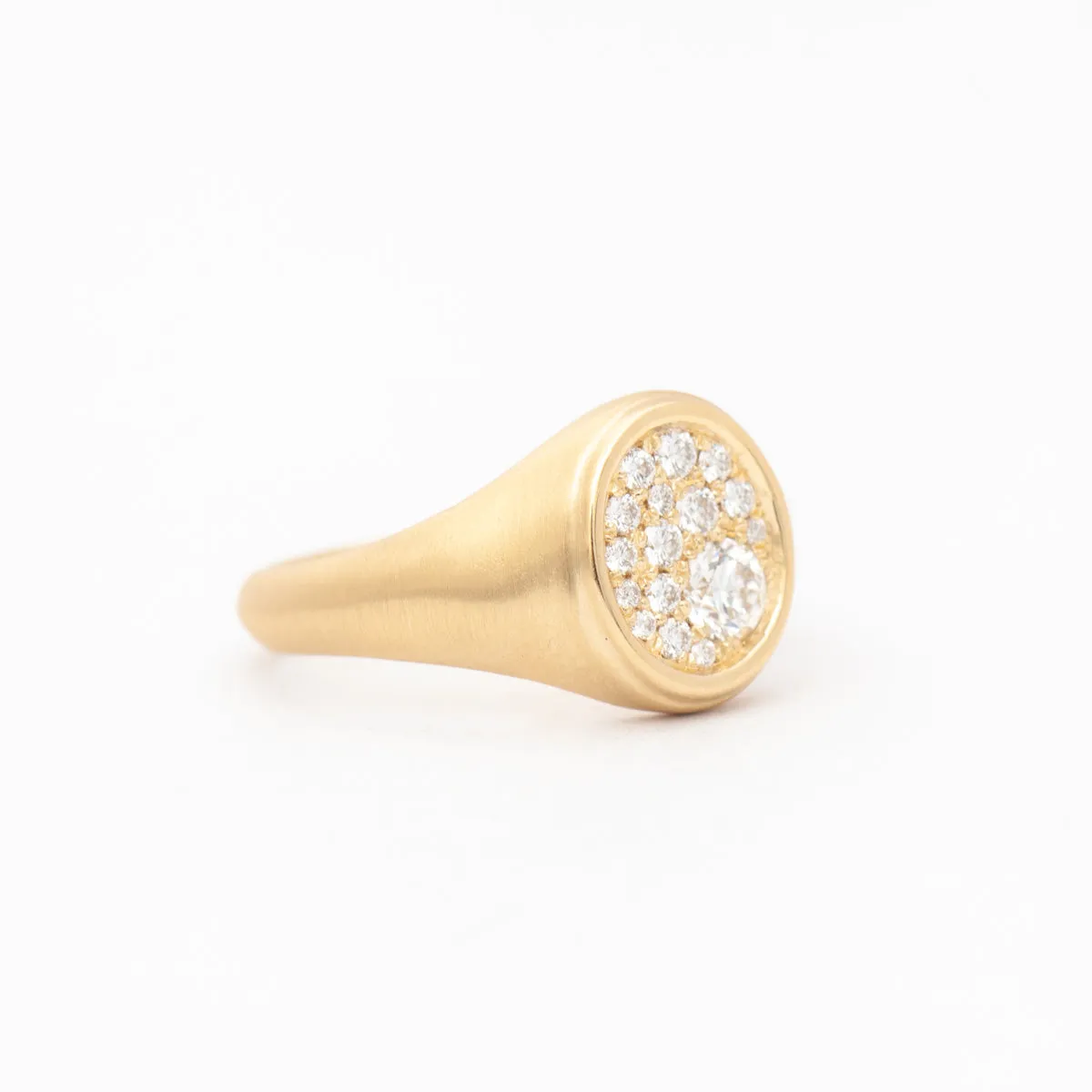 Pavé Oval Signet Ring