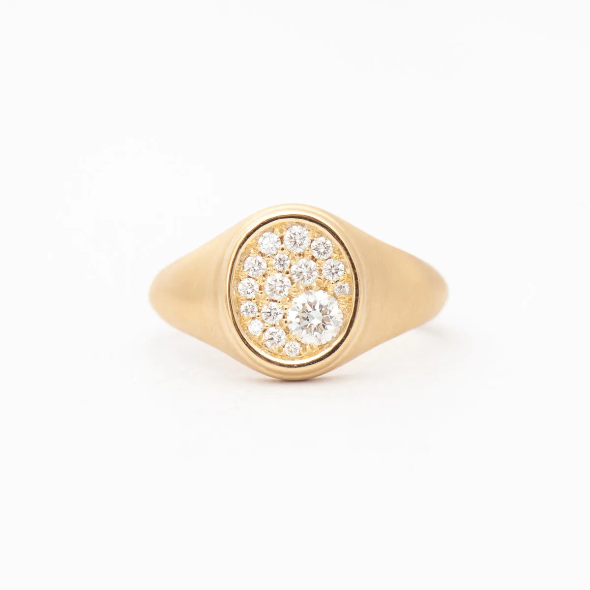 Pavé Oval Signet Ring