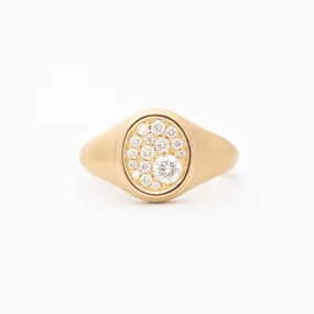 Pavé Oval Signet Ring