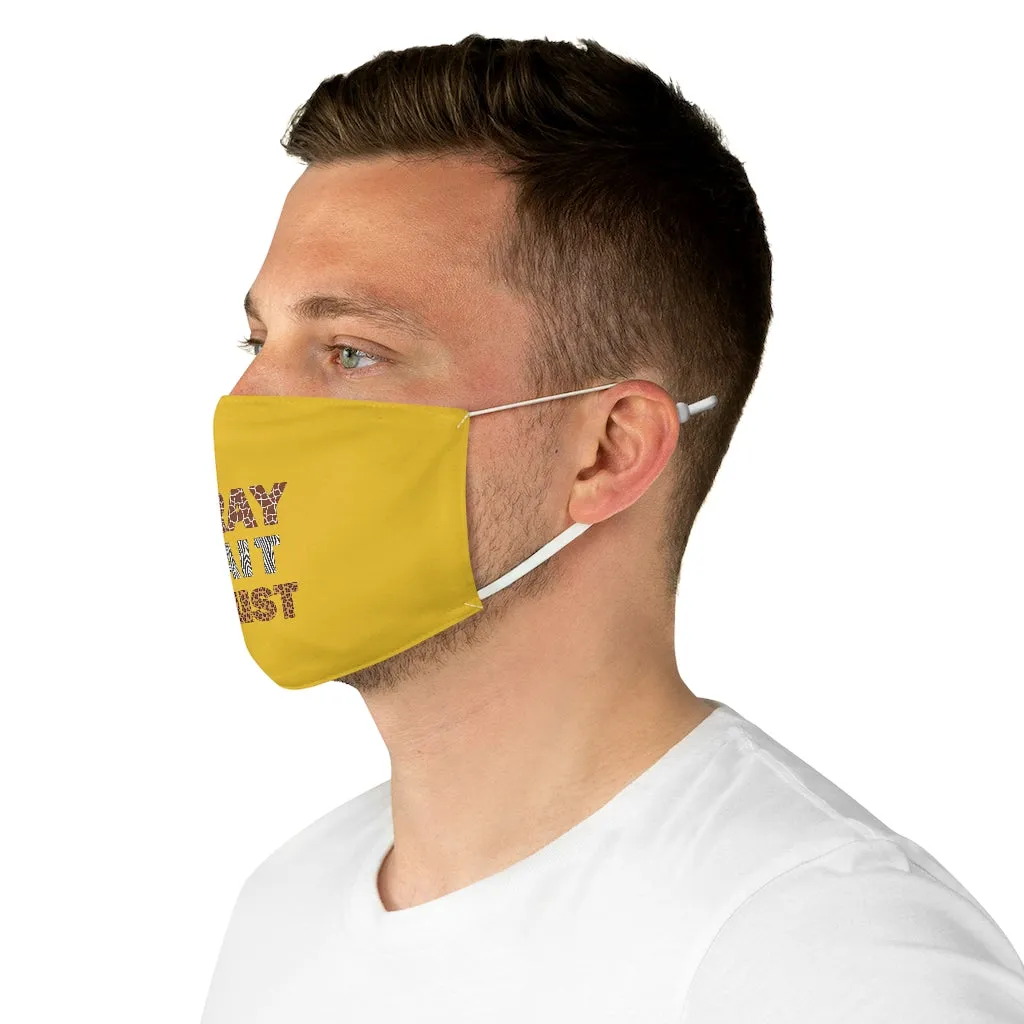 Pray Wait Trust Face Mask - Gold