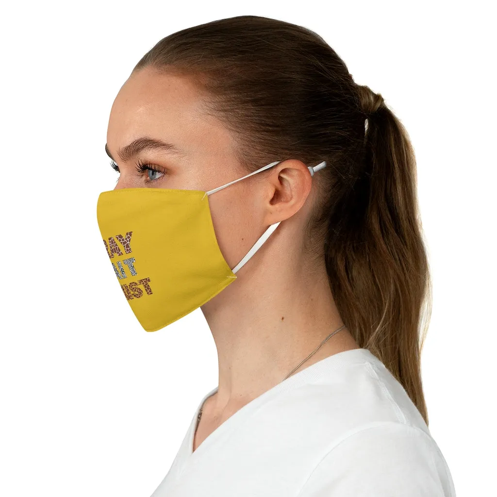 Pray Wait Trust Face Mask - Gold