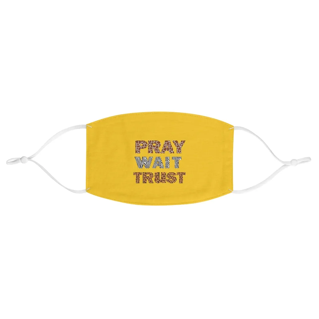 Pray Wait Trust Face Mask - Gold