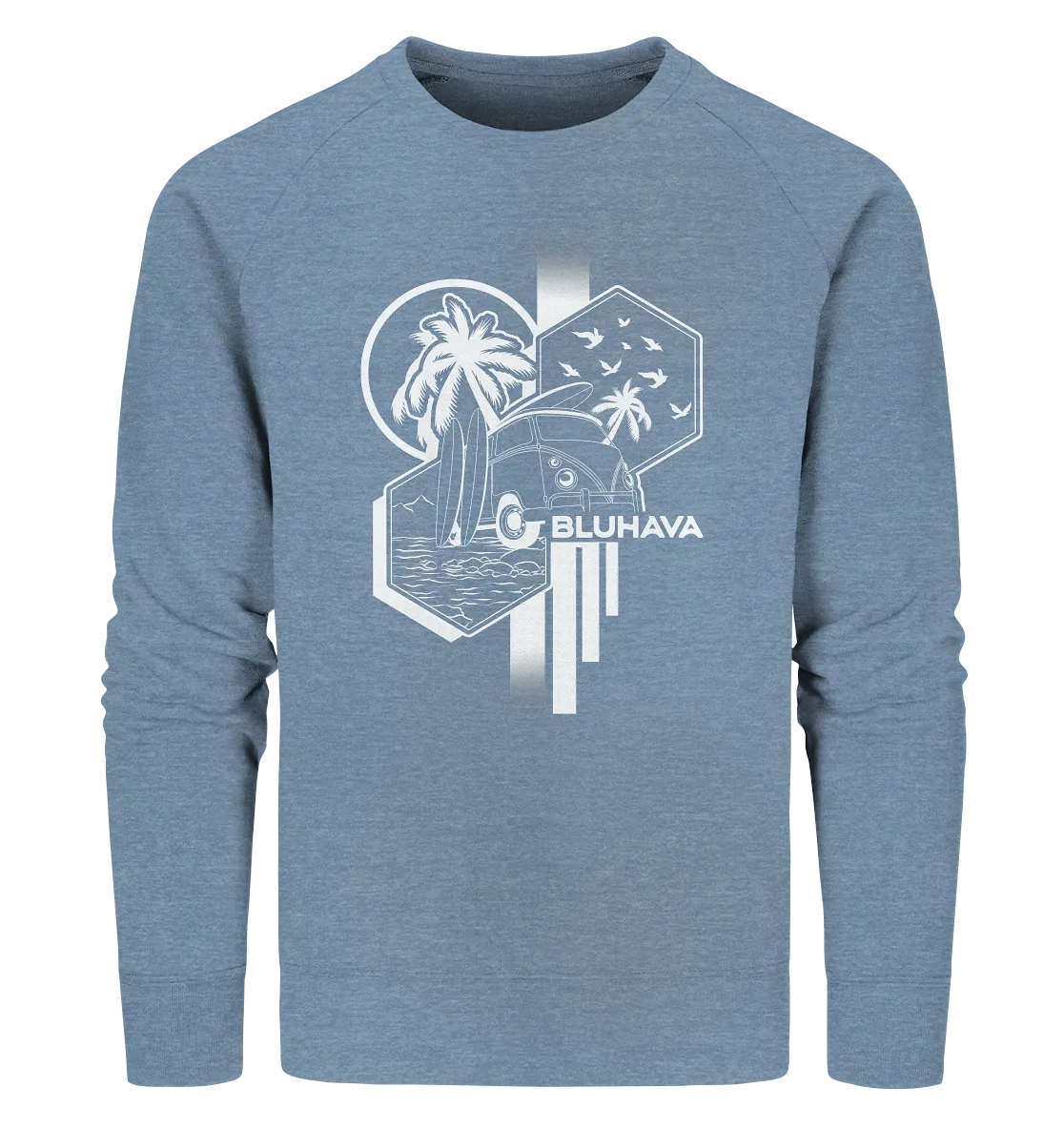 "Geometric Surf Dream" - Unisex Premium Organic Sweatshirt