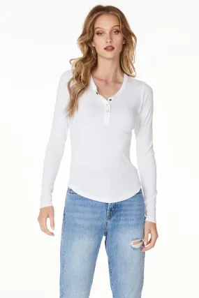 RIB HENLEY LONG SLEEVE TEE