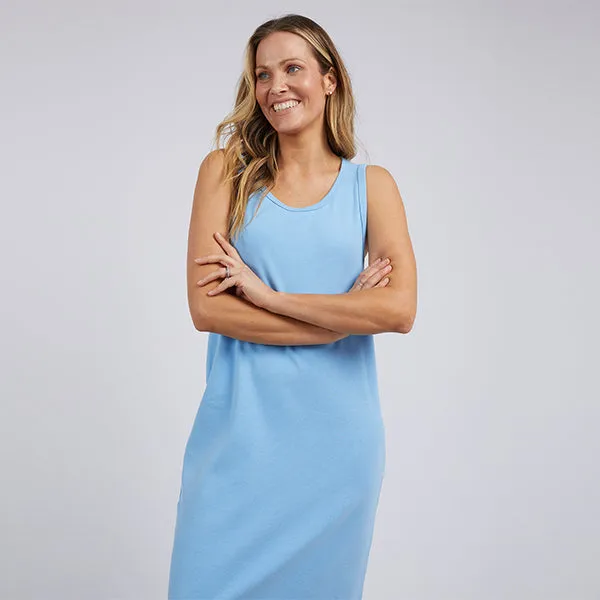 Rib Tank Dress - Azure Blue