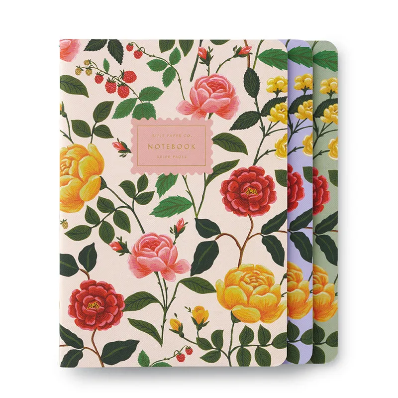 RIFLE PAPER CO. | Roses Stitched Notebook Set