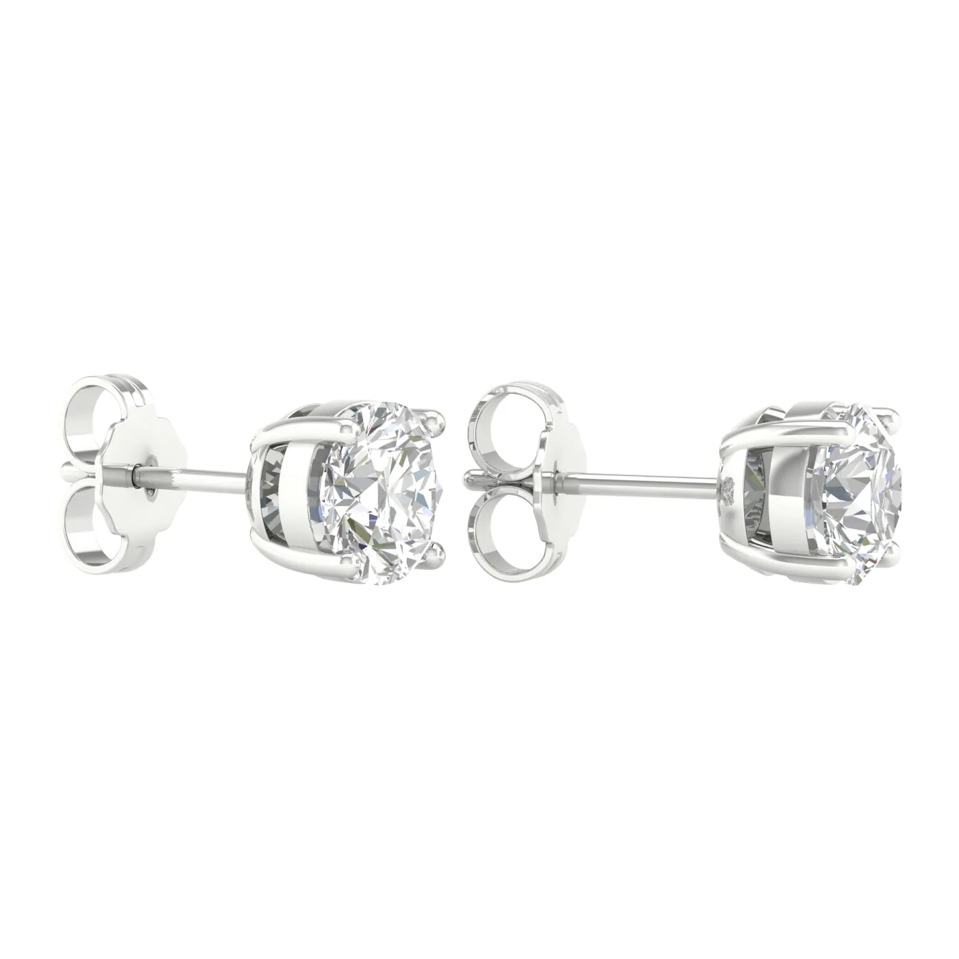 Round Diamond Stud Earrings