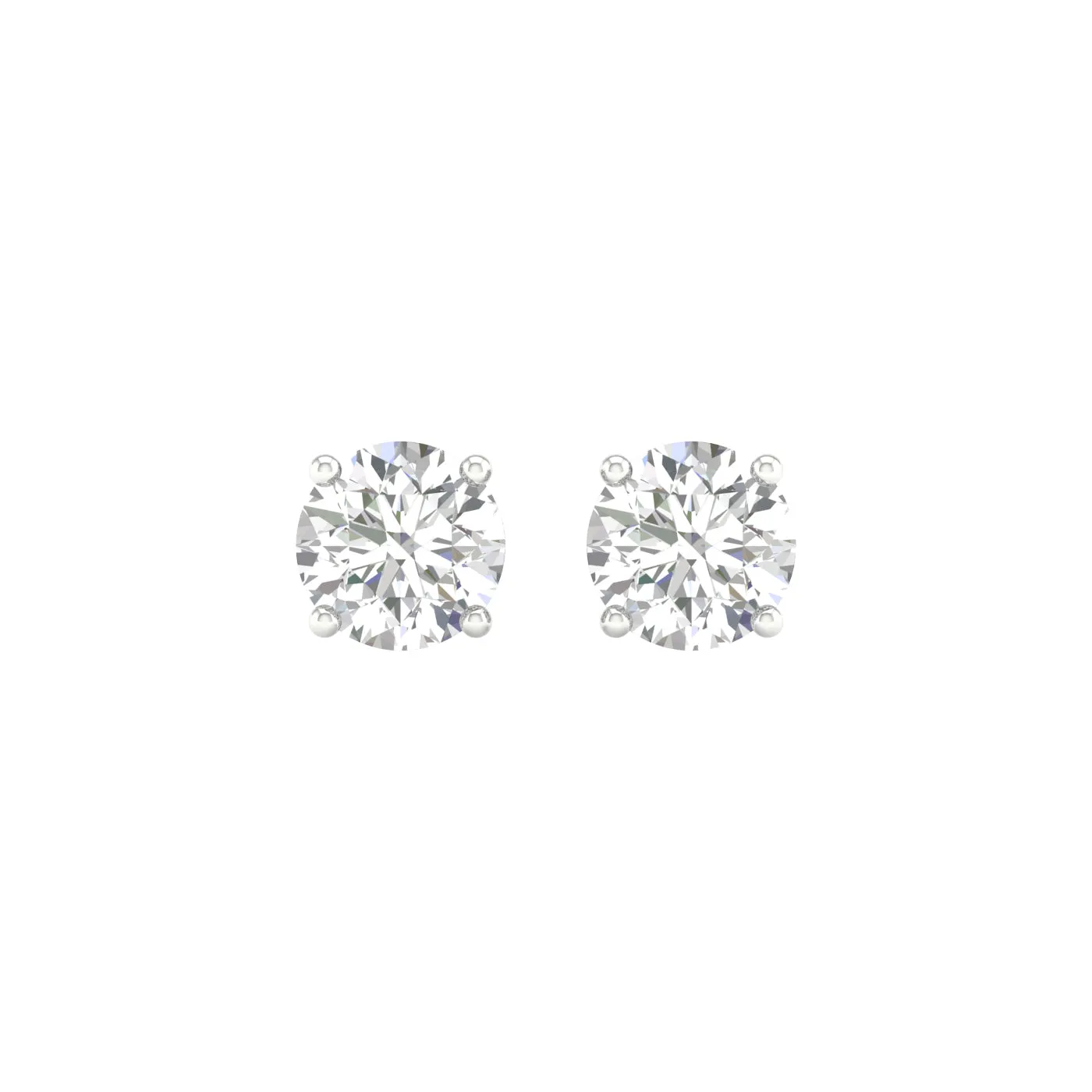 Round Diamond Stud Earrings