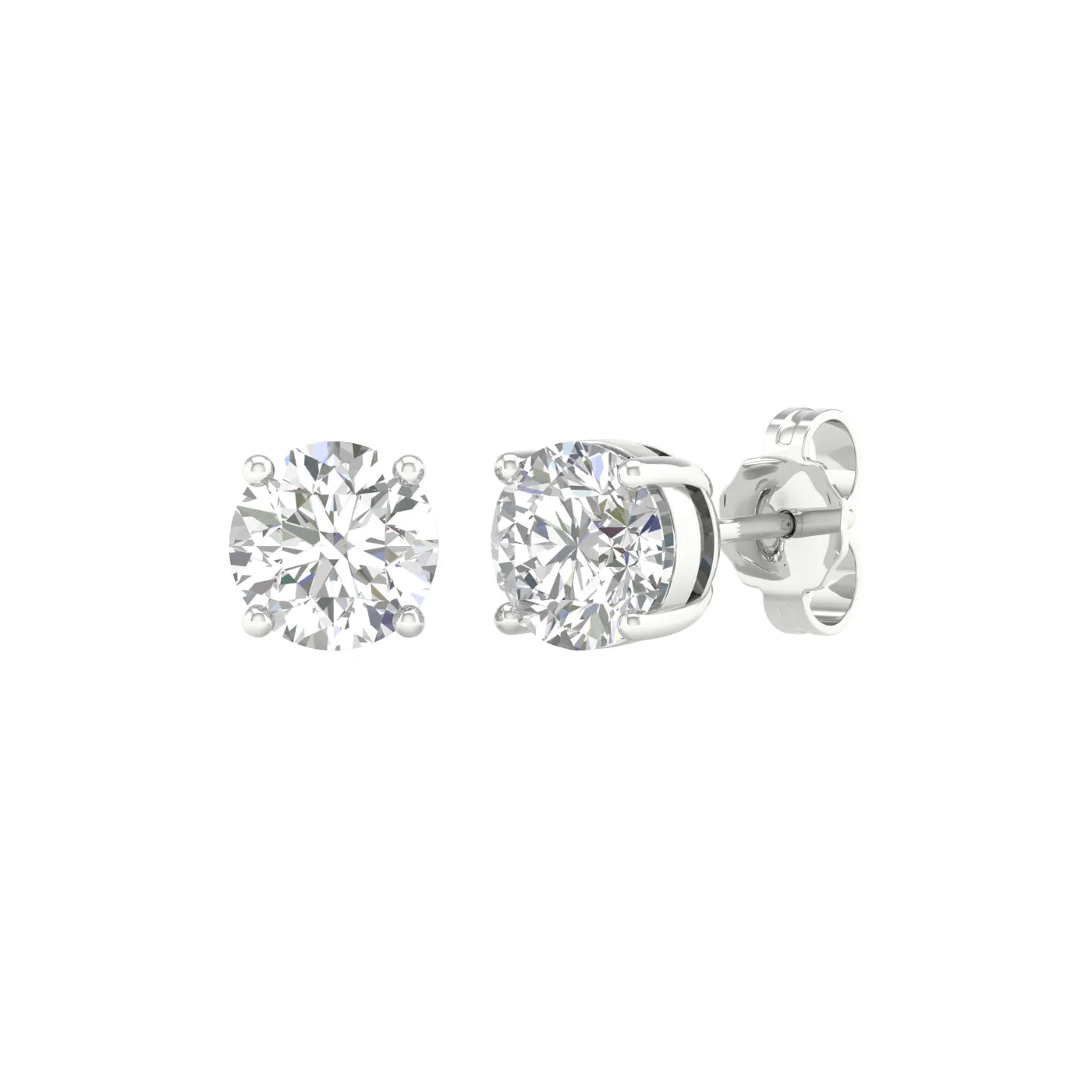 Round Diamond Stud Earrings