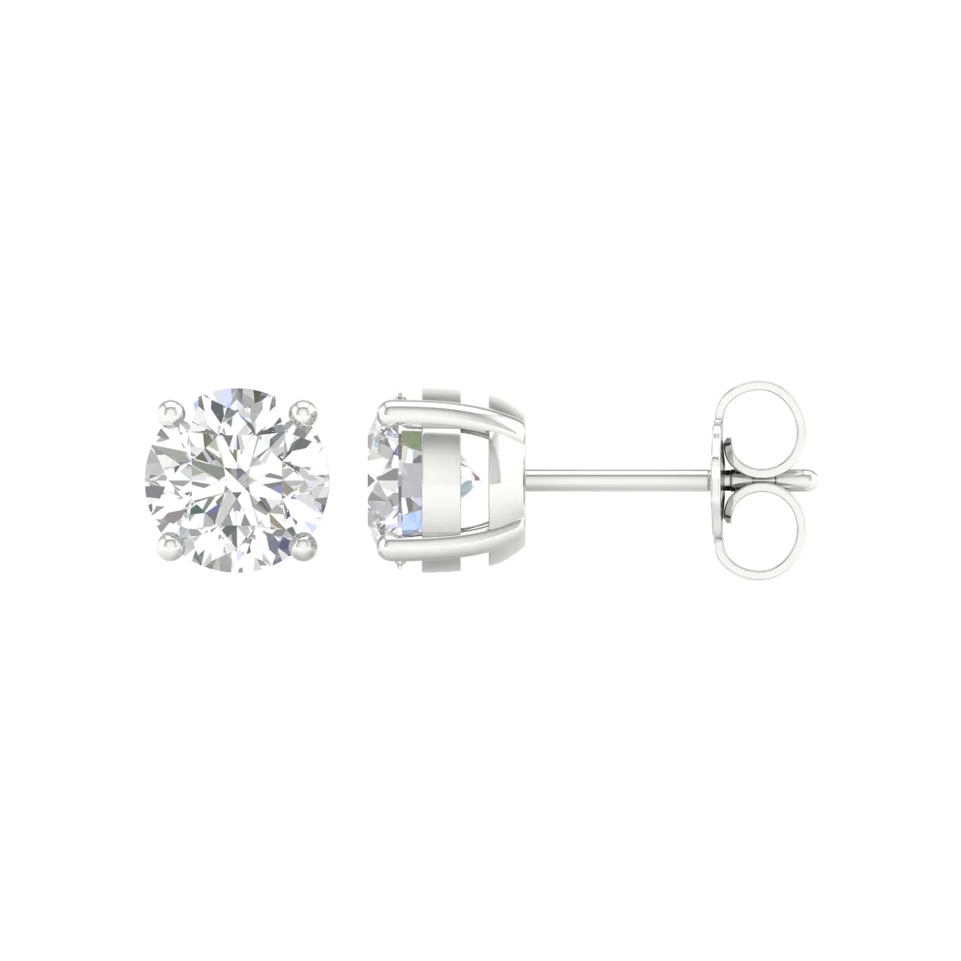 Round Diamond Stud Earrings