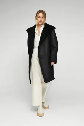 Serenity - Black Shearling Coat