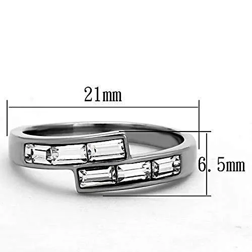 WildKlass Stainless Steel Promise Ring High Polished (no Plating) Women Top Grade Crystal Clear