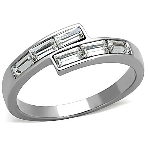 WildKlass Stainless Steel Promise Ring High Polished (no Plating) Women Top Grade Crystal Clear