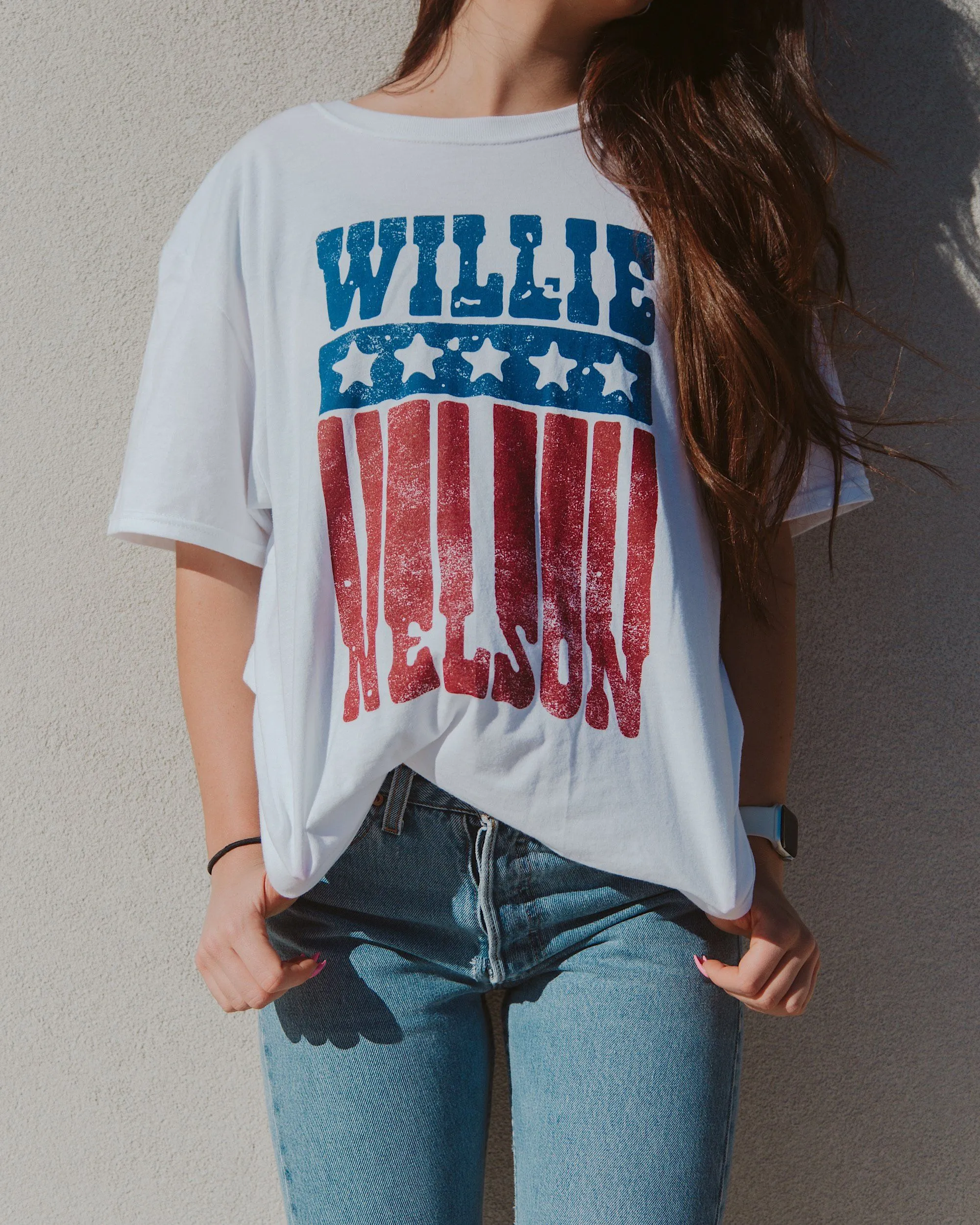 Willie Nelson Stars White Tee