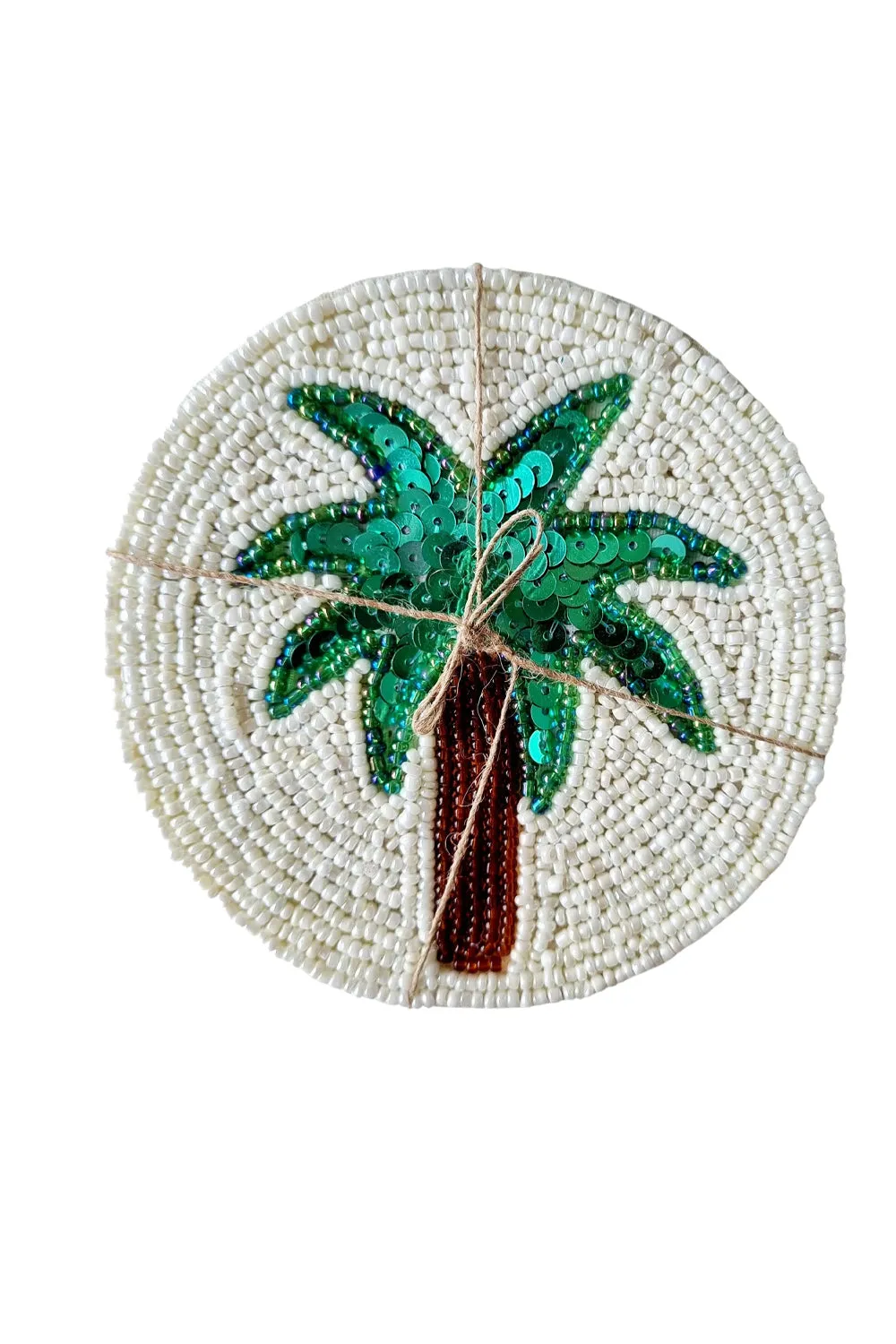 ZODA BEADED COASTER SET PALM TREE